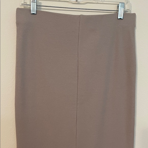 NWT H&M Cotton Ribbed Taupe Maxi Pencil Skirt - Picture 9 of 15